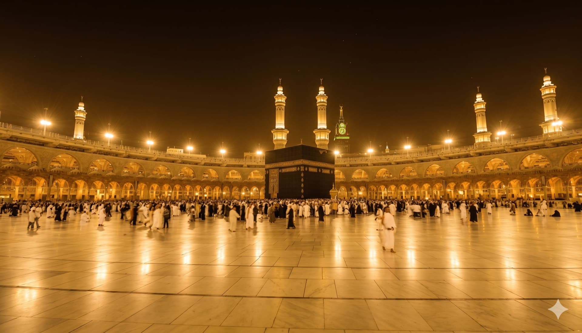 Pemandangan cinematic Masjidil Haram, Mekkah