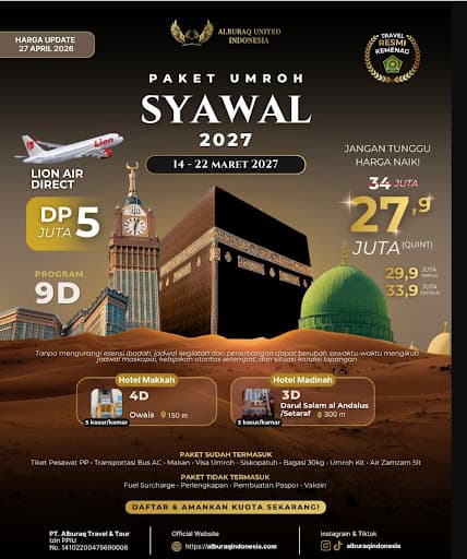 Umroh Syawal 2027 di Masjidil Haram